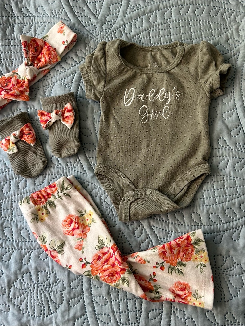 Baby Essentials Olive Green Infant Bodysuit